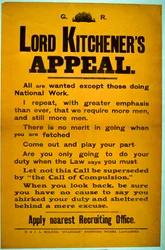 Rekryteringsaffisch - Lord Kitcheners appell, 1914-18