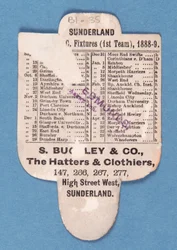 Baksidan av Cant be Beaten. Spela Up Sunderland. Buckleys hattar