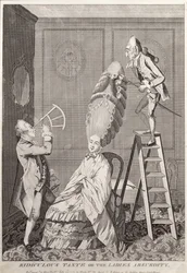 Ridiculous Taste or the Ladies Absurdity, pub. av A. Darly, London, 1771
