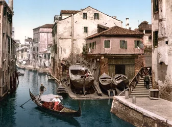 Rio della Botisella, Venedig (handfärgat foto)