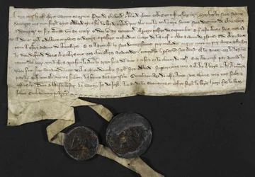 Robert Tybetot: Åtagande att tjäna i det heliga landet: 1270. Paen de Chaworth: Åtagande att tjäna i det heliga landet: 1270 (bläck på pergament)