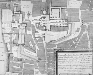 Rutten för Jakob II:s kröningsprocession från Westminster Hall till Westminster Abbey