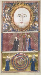Royal 6 E. VI fol.16 Kristus solen lockar själar, från Ome Bonum av James le Palmer