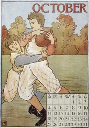 Rugbymen - engelsk kalender, v. 1895