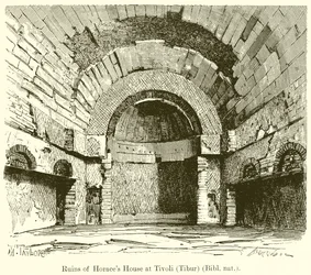 Ruinerna av Horaces House i Tivoli (Tibur) (Bibl. nat.)