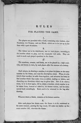 Regler för att spela spelet med Star-Spangled Banner eller emigranter till USA, ca 1840