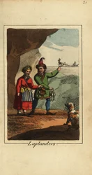 Samer, lapplänningar, man och kvinna i Lappland