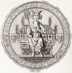 Sigill av John Balliol, c.? 1249 1314, aka, Toom Tabard, skotsk för "tom rock", kung av skotter. Från Iconographia Scotica eller Portraits of Illustrious Persons of Scotland, publicerad 1797.