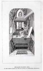 Separat tvättcell i kvinnofängelset i City House of Correction, Holloway, från "The Criminal Prisons of London and Scenes of Prison Life"