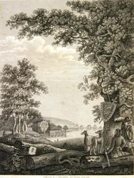 Skeppsbyggare i New Forest, graverad av C.Sheringham för Percival Lewis (gravyr)