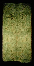 Siden- och linnemöbler, sent 1600-tal (brocatelleväv)