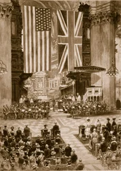 Sång av den amerikanska nationalsången i St Paul