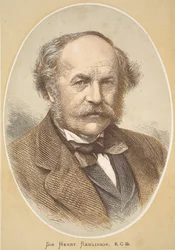 Sir Henry Rawlinson, illustration från The Pictorial Edition av David Livingstones liv och upptäckter av J. Ewing Richie, pub. av A. Fullarton & Co., 1876