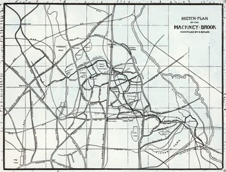 Sketch Plan of the Hackney Brook, sammanställd av E. Bolus