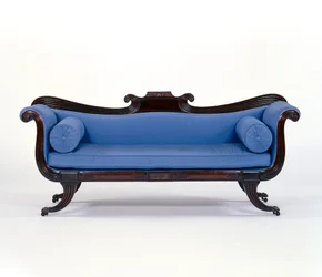 Soffa, ca 1830 (mahogny och siden)