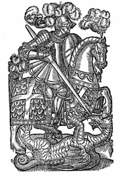 St George (d. c303), riddaren med det röda korset, dödar draken