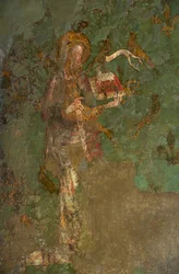 St John the Baptist, detalj av väggmålningen i Byward Tower