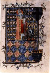 St. Nicholas Reviving a Youth, från en timbok, c.1400-40 (vellum)