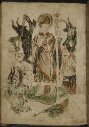 St Patrick omgiven av demoner