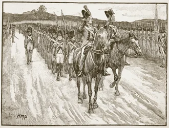Surrender of Lord Cornwallis, Yorktown, 1781, illustration från Cassell