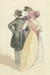 Tre figurer, ca 1825 (wc på papper)