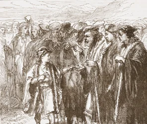 Taboriter som väljer en pastor, illustration från The History of Protestantism av James Aitken Wylie (1808-1890), pub. 1878
