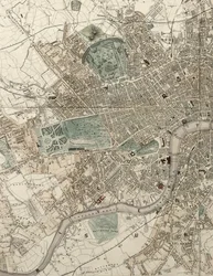 Tallis illustrerade plan över London och dess omgivningar, till minne av den stora utställningen för alla nationers industri