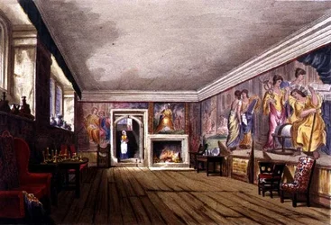 The Ante Room, Cotehele house, ca 1830-40 (färg litho)