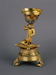 Apesaltet, presenterat för New College, Oxford av ärkebiskop Warham 1516, ca 1450-1500 (förgylld silver, rubin och kristall)