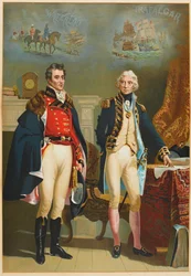 Armén och flottan representerar den enda intervjun mellan de stora befälhavarna, Wellington (1769-1852) och Nelson (1758-1805) c.1890