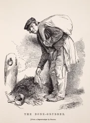 The Bone-Grubber, efter en daguerreotypi av Richard Beard, illustration från London Labor och London Poor av Henry Mayhew, pub. 1862