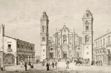 Katedralen i Havanna, Kuba (litho)