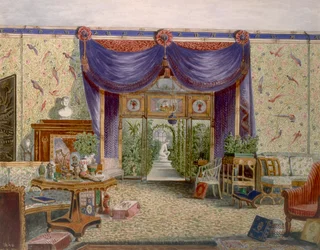 Det kinesiska rummet i Middleton Park, Oxfordshire, 1840.