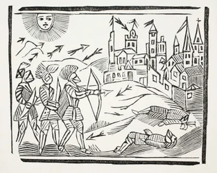 Erövringen av Frankrike med livet och de lysande gärningarna av Edvard den svarte prinsen, illustration ur Chap-books of the Eighteenth Century av John Ashton, utgiven 1882