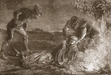 Zwingles död, illustration från "The History of Protestantism" av James Aitken Wylie (1808-1890), pub. 1878 (gravyr)