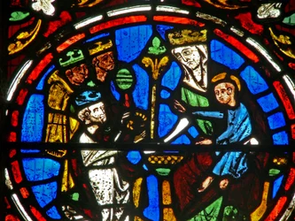 Östra fönstret (Ew) som visar tillbedjan av männen