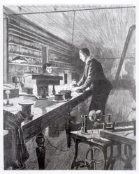 The Electric Light, Mr Edison (1847-1931) i hans laboratorium