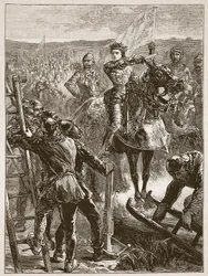 The English before Harfleur, illustration från Cassells Illustrated History of England (sepiafoto)