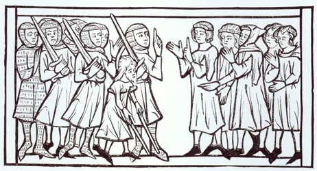 Sändebuden från Soudan, illustration från vetenskap och litteratur under medeltiden och renässansen, skriven och graverad av Paul Lacroix, 1878