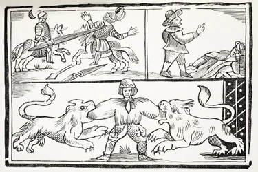 The Famous History of the Valiant London Prentice, illustration från Chap-books of the artonde århundradet av John Ashton, pub. 1882