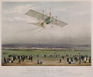 The Flying Machine, Ariel, från mönster framtagna av W.S. Henson 1842, utgiven av Ackermann & Co., 1843
