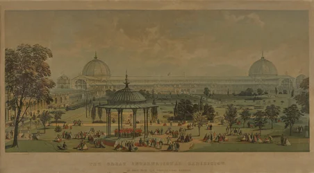 Den stora internationella utställningen sedd från Horticultural Gardens, 1851