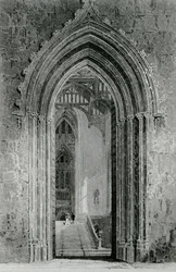 Great Western Hall som leder till Grand Saloon, eller Octagon, Fonthill Abbey, 1824