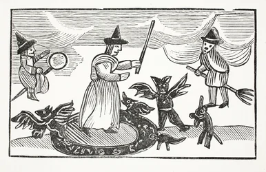 The History of Mother Shipton, illustration från Chap-books of the artonde århundrade av John Ashton, pub. 1882
