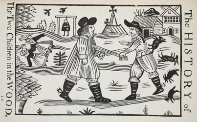 The History of The Two Children in the Wood, illustration från Chap-books of the artonde århundrade av John Ashton, pub. 1882