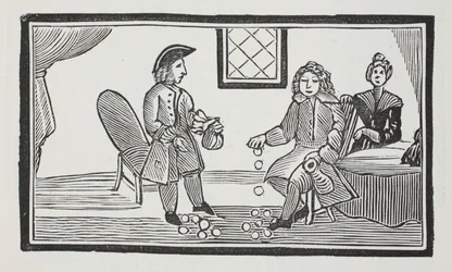 The History of the Blind Beggar of Bethnal Green, illustration från Chap-books of the artonde århundradet av John Ashton, pub. 1882