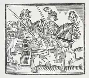 The History of the Life and Death of the Noble Knight Sir Bevis of Southampton, illustration från Chap-books of the Eighteenth Century av John Ashton, pub. 1882