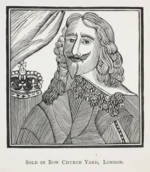 The History of the Royal Martyr, King Charles the First, illustration från Chap-books of the artonde århundrade av John Ashton, pub. 1882