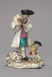 The Itinerant Musician, tillverkad av Chelsea Porcelain Factory, England, ca 1756