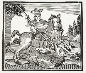 The Life and Death of St George, the Noble Champion of England, illustration från Chap-books of the artonde århundrade av John Ashton, pub. 1882
